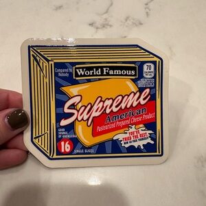Supreme Sticker with Red and Yellow Design